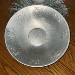 Vintage West End  Embossed Aluminum Bowl, Metal Serving Bowl, Vintage Salad Bowl